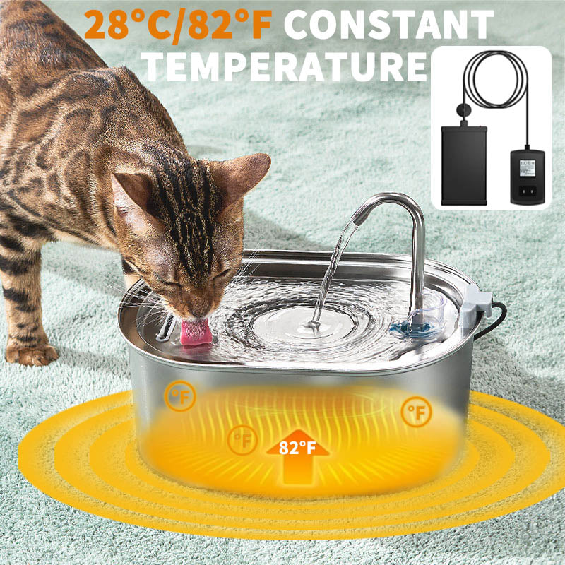 Stainless Steel Faucet Shape Cat Water Fountain