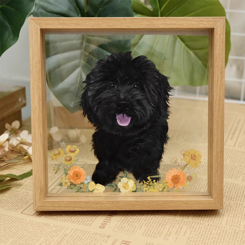 Custom Hand Painted Pet Portrait Glass Painting