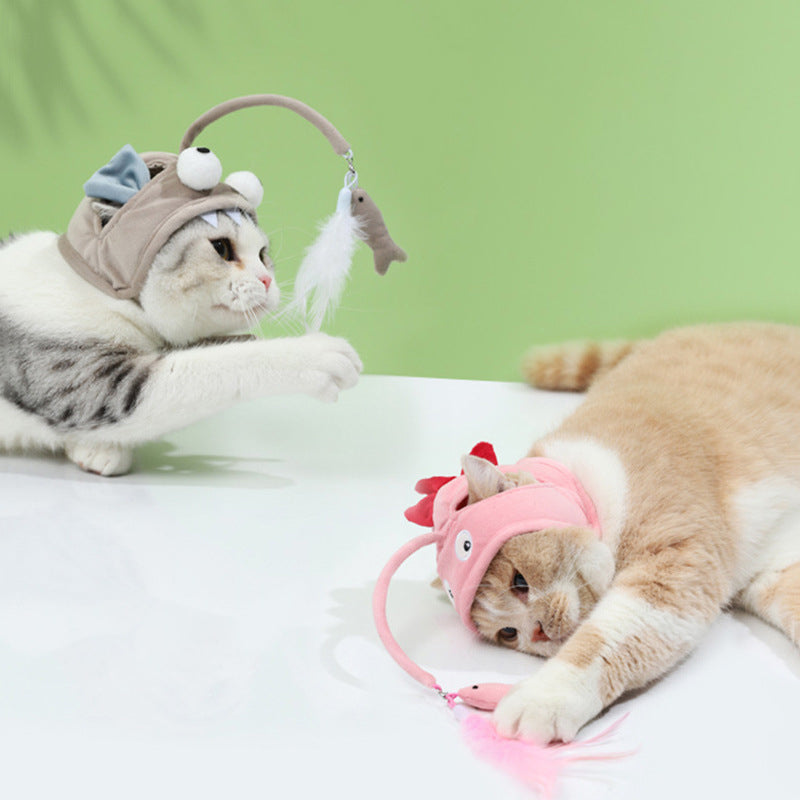 Cat Headgear Interactive Teaser Toy