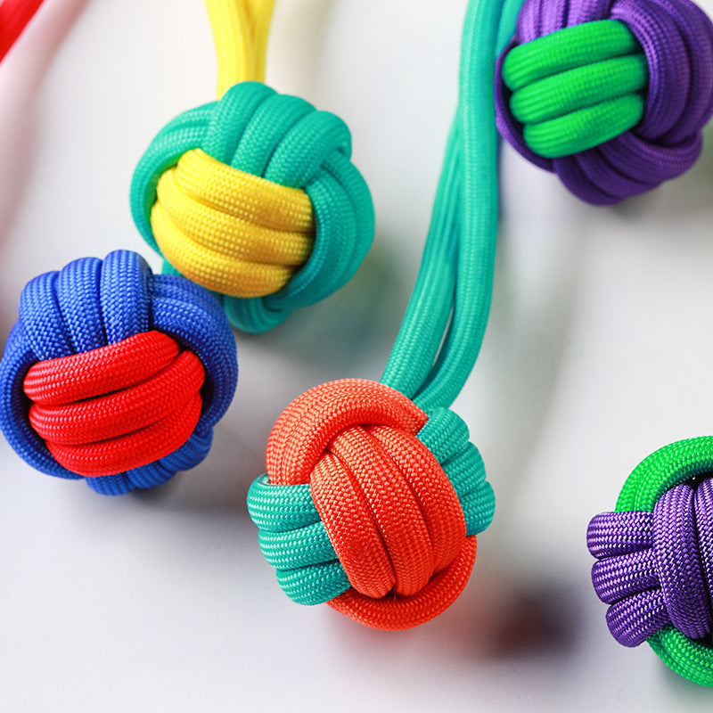 Contrasting Color Braided Rope Dog Toys