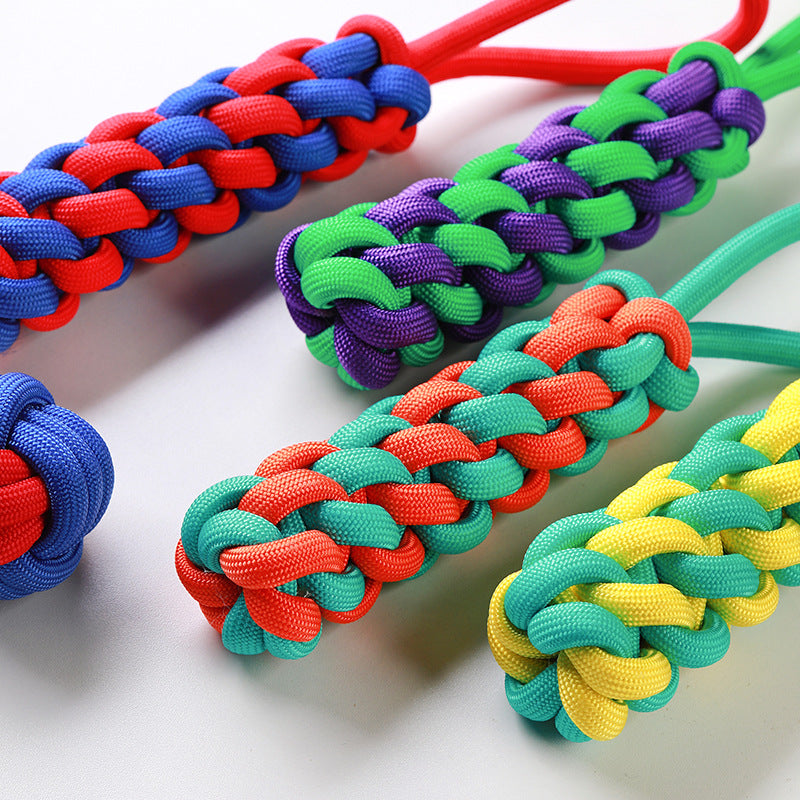 Contrasting Color Braided Rope Dog Toys