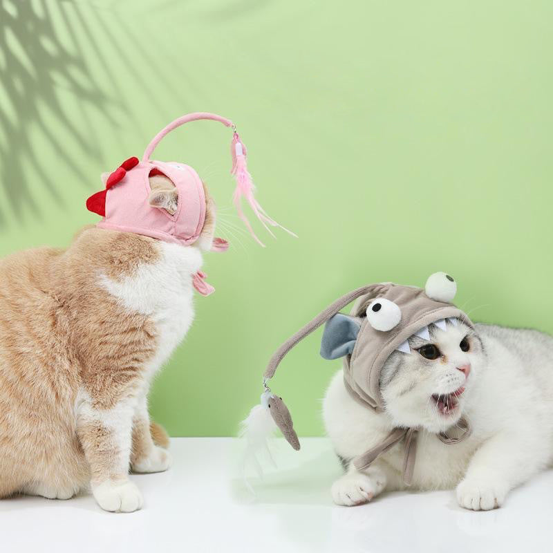 Cat Headgear Interactive Teaser Toy