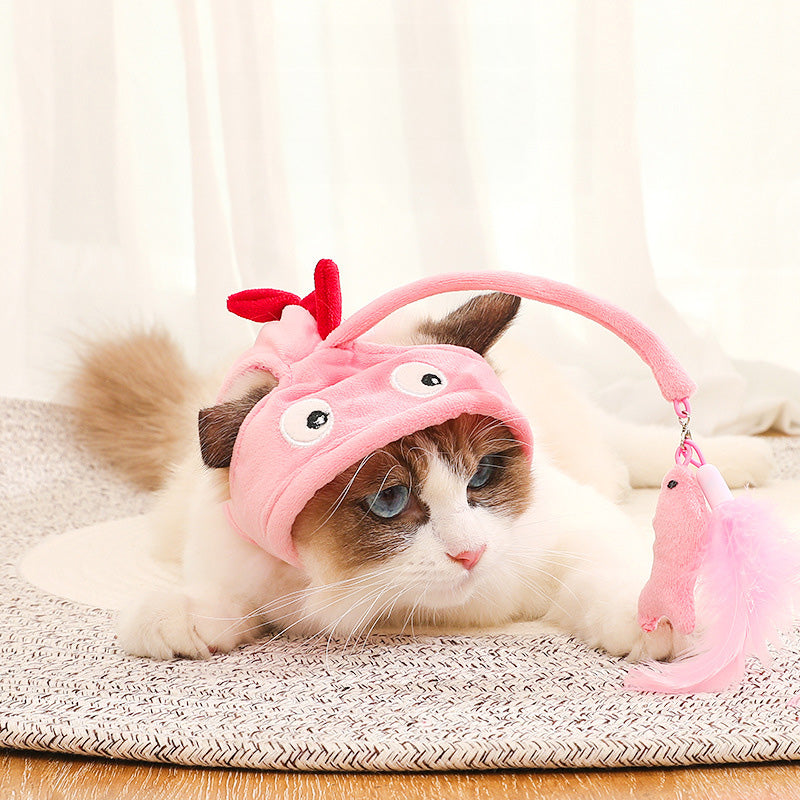 Cat Headgear Interactive Teaser Toy