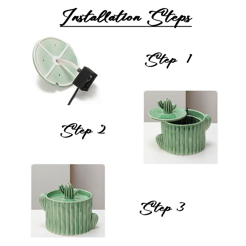 Cactus Shaped Pet Water Fountain